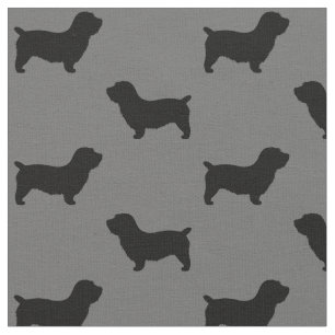 Glen of Imaal Terrier Hund Silhouettes Patterned Tyg