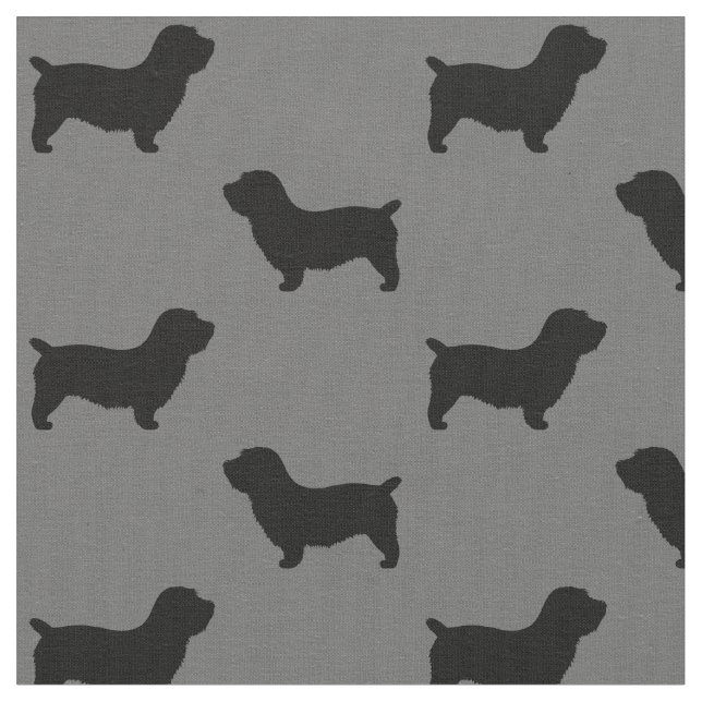 Glen of Imaal Terrier Hund Silhouettes Patterned Tyg (Närbild)