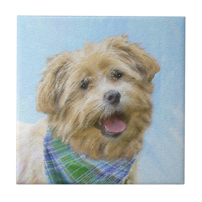 Glen of Imaal Terrier Painting - Original Hund Art Kakelplatta (Framsidan)
