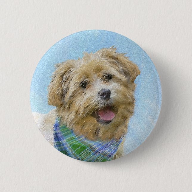 Glen of Imaal Terrier Painting - Original Hund Art Knapp (Framsida)