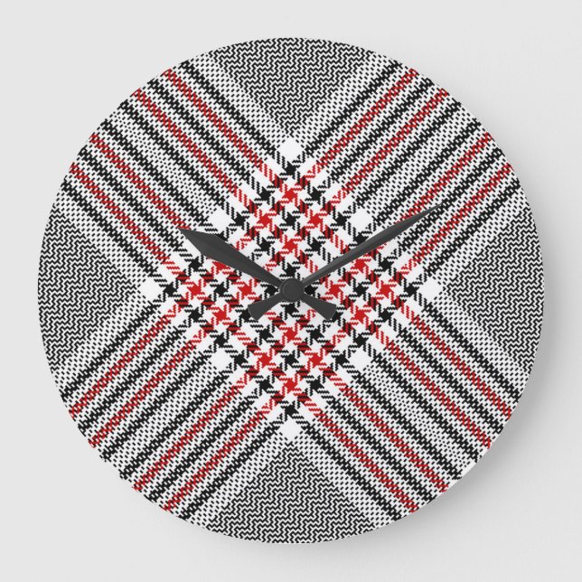 Glen Play Red Black Tweed Stor Klocka (Framsida)