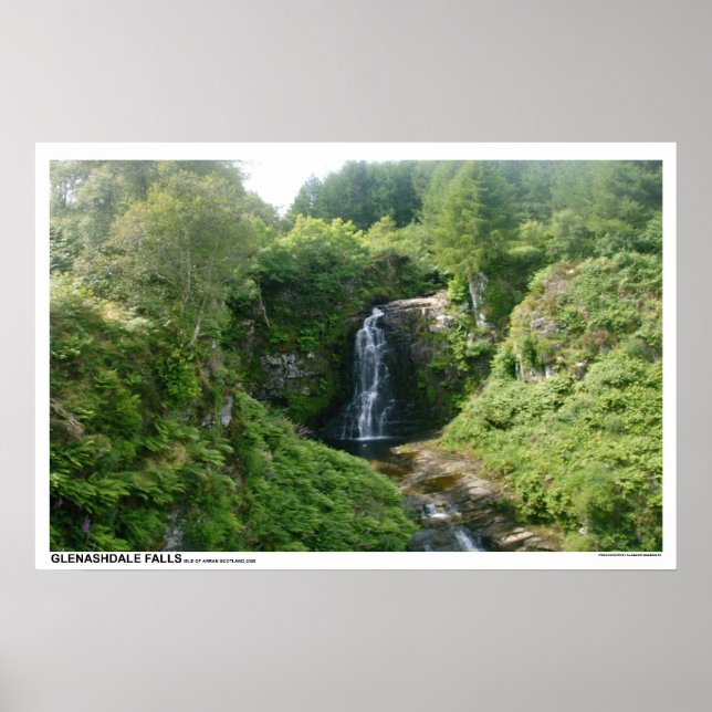 Glenashdale Falls, Isle of Arran, Skottland Poster (Framsidan)