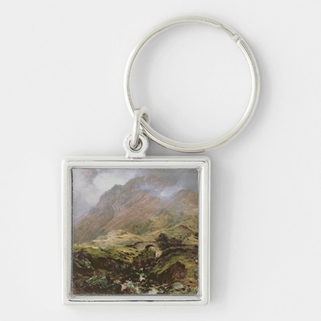 Glencoe 1847 fyrkantig silverfärgad nyckelring (Framsidan)