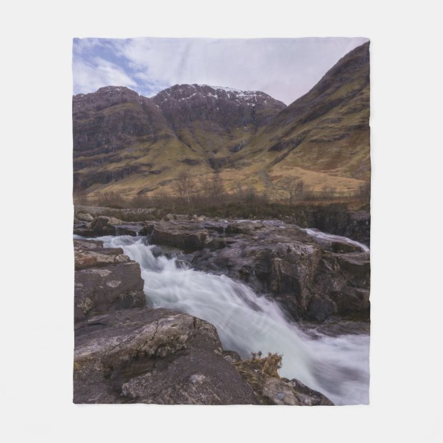 Glencoe Coe River Waterfall Fleece Blanket (Framsidan)