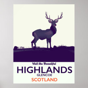 Glencoe, Scottish Highlands semester skriver ut. Poster