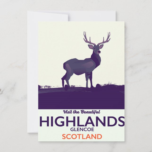 Glencoe, skotska högländerna semestertryck. inbjudningar (Baksida)