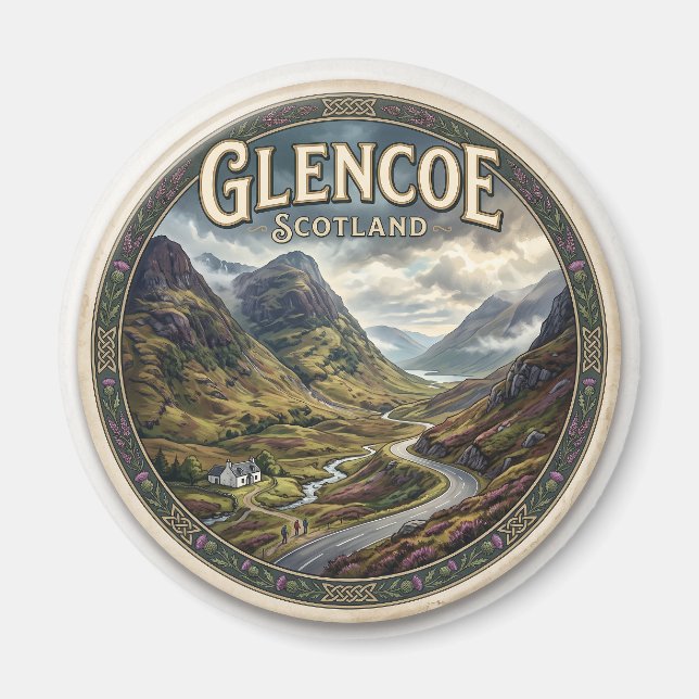 Glencoe Skottland Magnet (Framsidan)