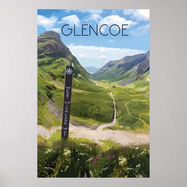 Glencoe Skottland Resaffisch Poster (Framsidan)