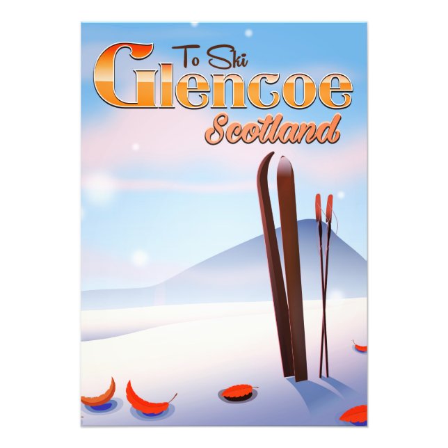 Glencoe Skottland skidposter Fototryck (Framsidan)