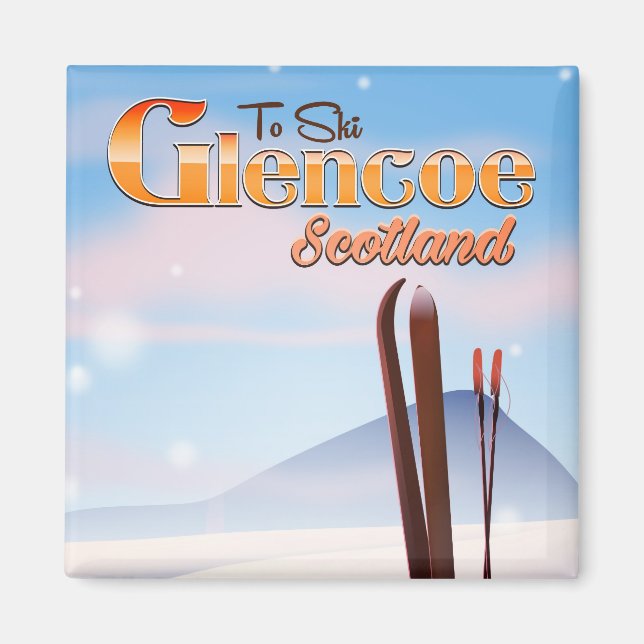 Glencoe Skottland skidposter Magnet (Framsidan)