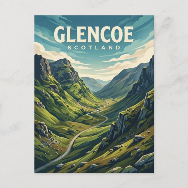 Glencoe Skottland Vykort (Framsida)