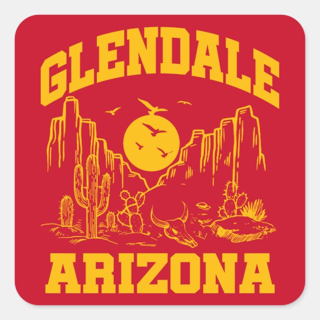 Glendale,Arizona Fyrkantigt Klistermärke (Framsida)