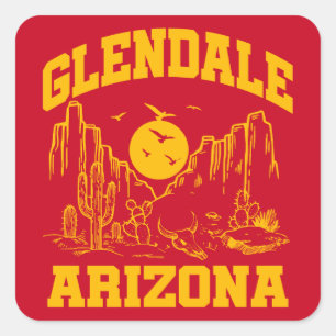 Glendale,Arizona Fyrkantigt Klistermärke