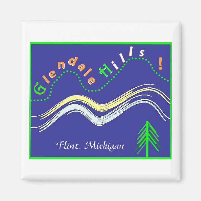 Glendale Backe Flint, Michigan magnet (Framsidan)