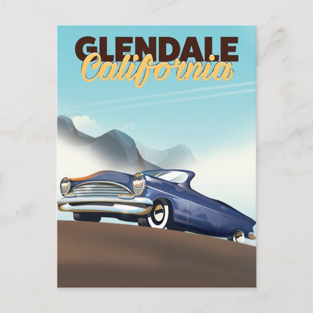 Glendale, California resemålningaffisch Vykort (Framsida)