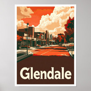 Glendale California USA Art Vintage resor Poster