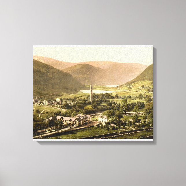 Glendalough, Co Wicklow, vintage Ireland print Canvastryck (Framsida)