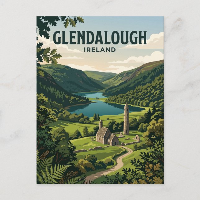 Glendalough Irland Vykort (Framsida)