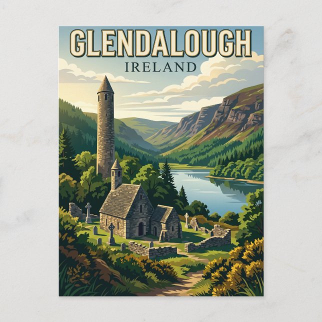 Glendalough Irland Vykort (Framsida)