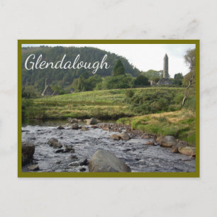Glendalough Ruins med text Vykort