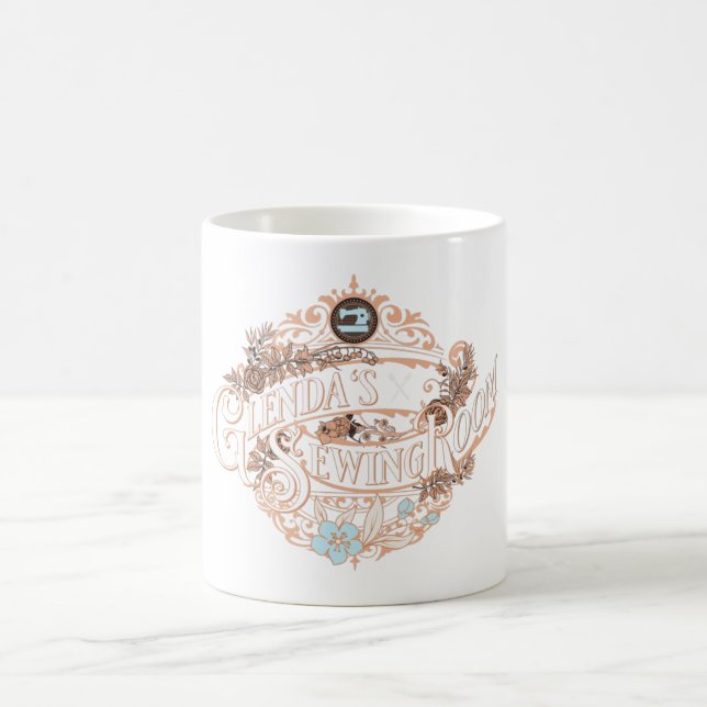 Glenda's Sewing Room T-Shirt Transparent Bkgrand Kaffemugg (Center)