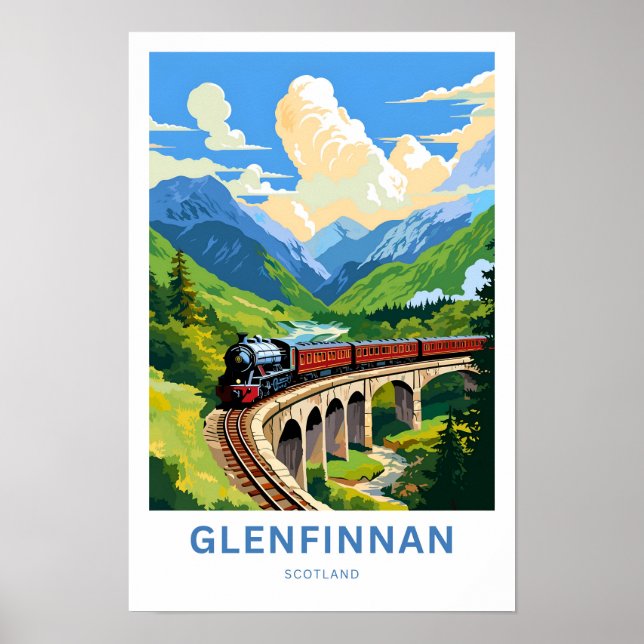 Glenfinnan Scotland Travel Print Poster (Framsidan)
