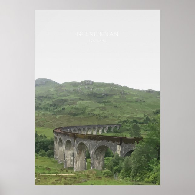 Glenfinnan Viaduct, Scotland Travel Artwork Poster (Framsidan)