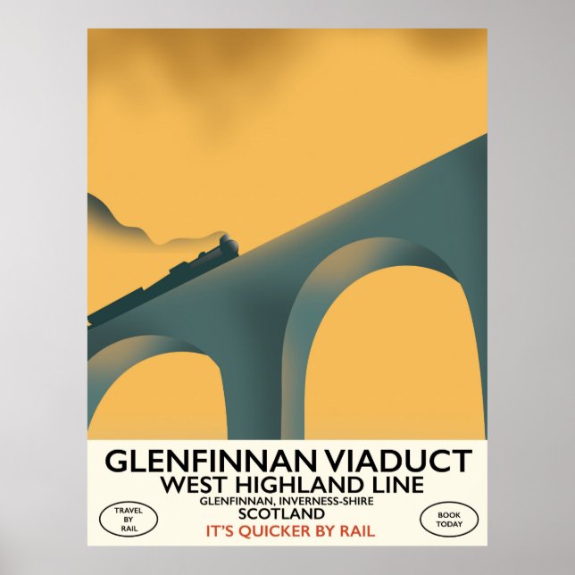 Glenfinnanviadukten Skottland. Poster (Framsidan)