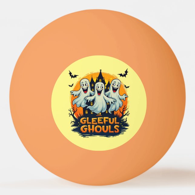 Glenice Ghouls | Roligt Halloween Ghost Artwork Pingisboll (Framsidan)