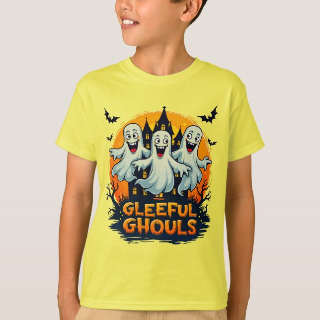 Glenice Ghouls | Roligt Halloween Ghost Artwork T Shirt (Framsida)
