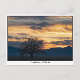 Glenn County California Sunset Postcard Vykort