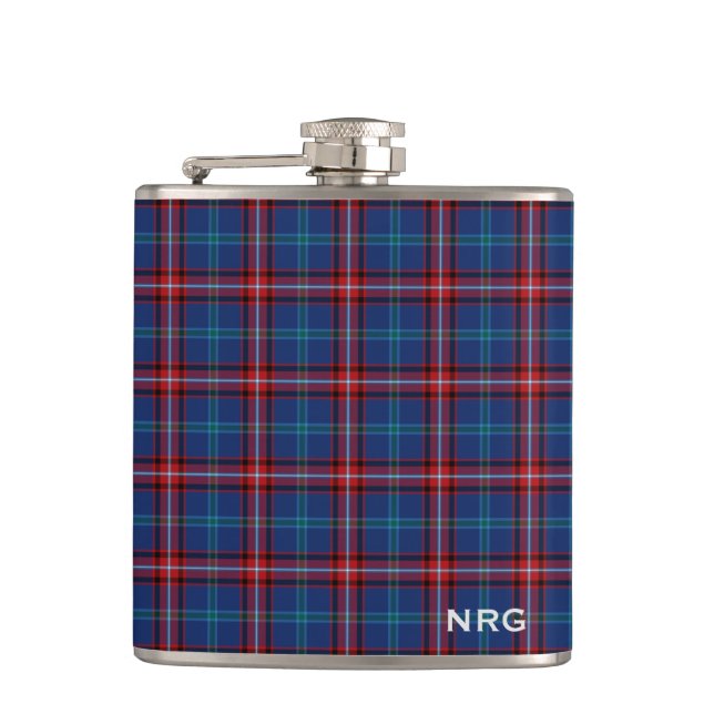 Glenn Tartan Monogram Bright Blue and Red Play Fickplunta (Framsidan)