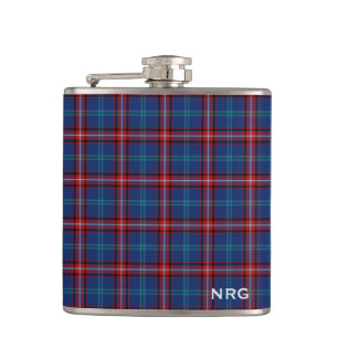 Glenn Tartan Monogram Ljusblå och Röd papp Fickplunta