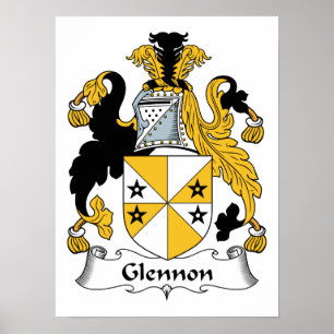 Glennon familjvapensköld poster