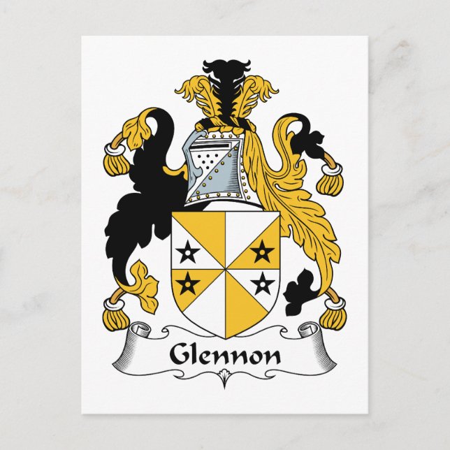 Glennon Family Crest Vykort (Framsida)