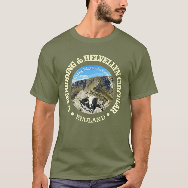 Glenridding & Helvellyn Circular Route (rd) T Shirt (Framsida)