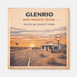 Glenrio Route 66 Spökstad Fridge Souvenir Magnet