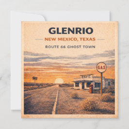 Glenrio Route 66 spökstad resematerial Kort