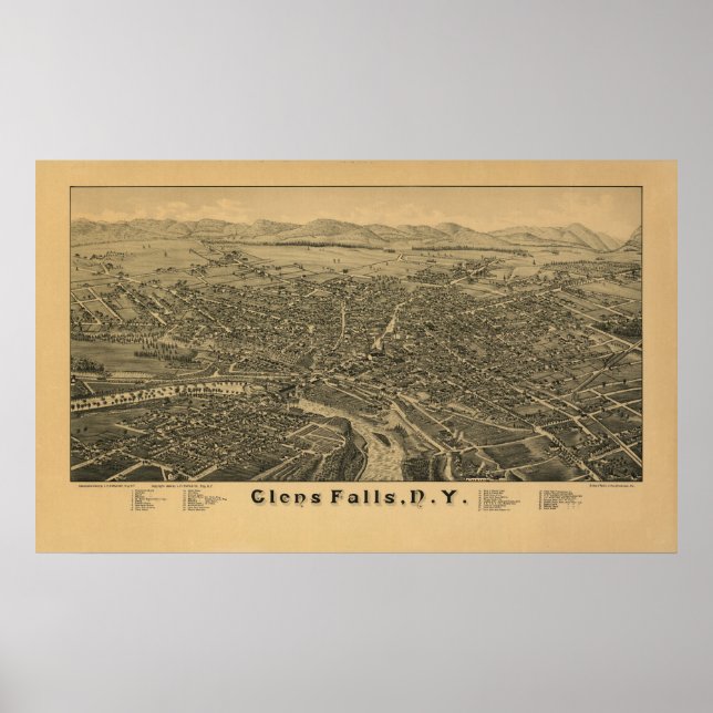 Glens Falls NY 1884 Poster (Framsidan)