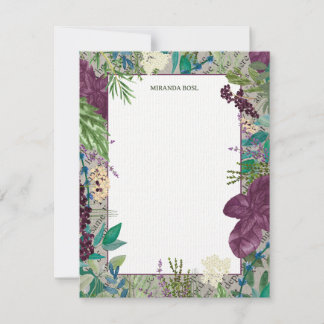 Glenside Botanica - Orchid & Löv Notecard Anteckningskort