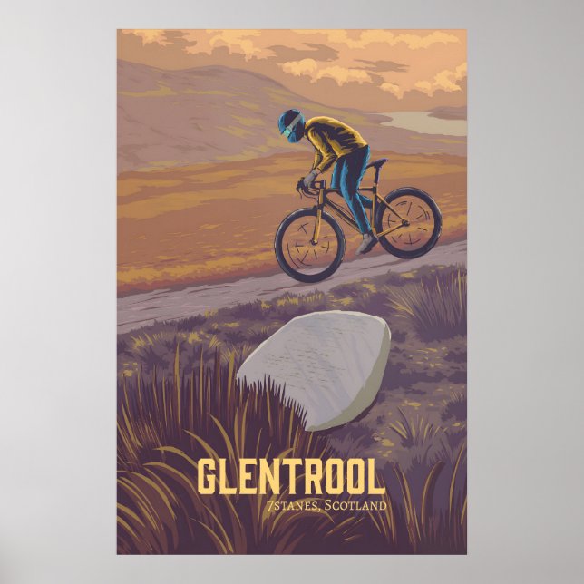 Glentrool Mountainbike-reseskylt Poster (Framsidan)