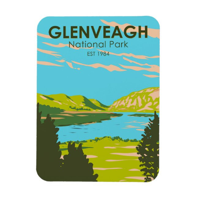 Glenveagh National Park Ireland Lough Veagh Travel Magnet (Vertikal)
