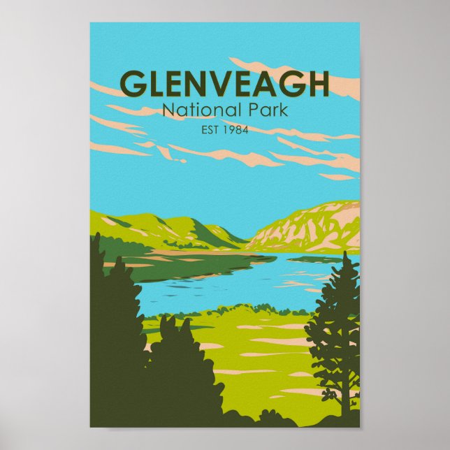 Glenveagh National Park Ireland Lough Veagh Travel Poster (Framsidan)