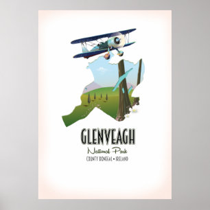 Glenveagh nationalpark Irland County Donegal karta Poster