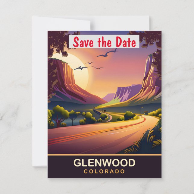 Glenwood Canyon, Colorado, Resebrevkort,  Spara Datumet (Framsida)