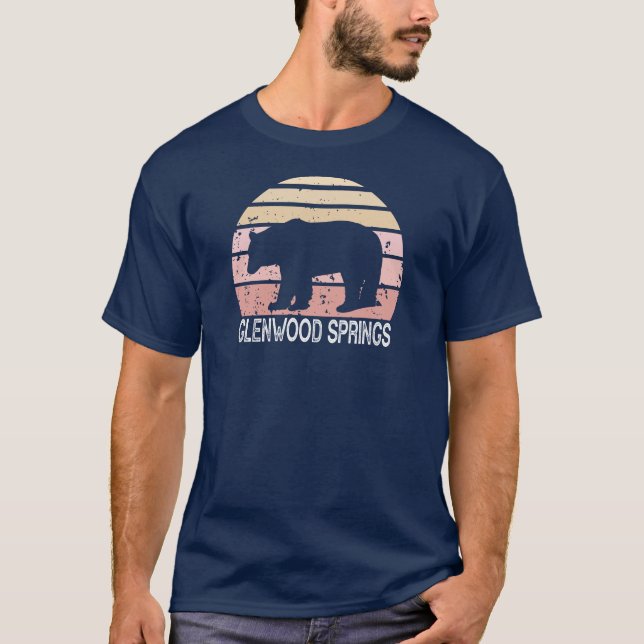 Glenwood Springs Colorado Retro Bear T Shirt (Framsida)