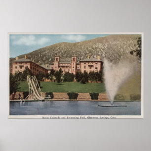 Glenwood Vår, CO - View of Hotel CO & Bassäng Poster