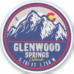 Glenwood Vår Colorado Ski Hiking Souvenirs Klistermärken