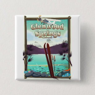 Glenwood Vår Colorado Ski poster. Knapp
