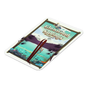 Glenwood Vår Colorado Ski poster. Magnet